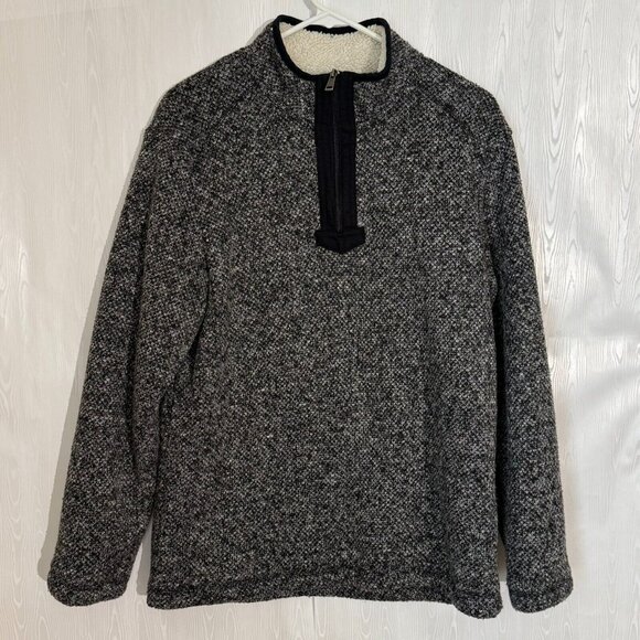 Orvis Other - Orvis Brighton 1/4 Zip Sherpa Lined Black Pullover Sweater Men’s Size Medium